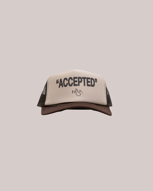 Accepted Tan/Brown Trucker Hat